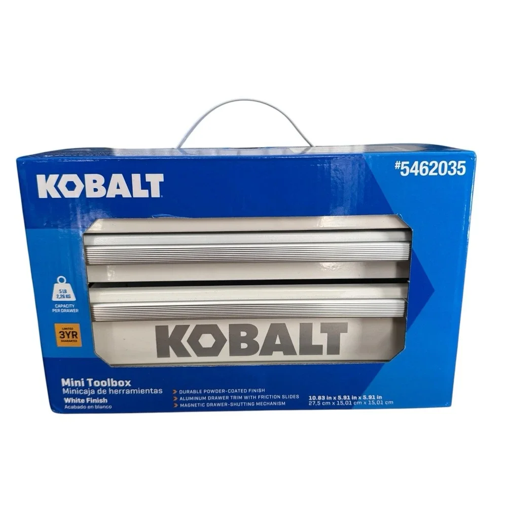 Kobalt Mini 2 Drawer Steel Toolbox White Finish 25th Anniversary #5462035